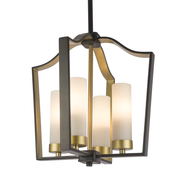 image of Dublin 4 Light Wire Frame Pendant Ceiling Light Black, E14