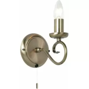 Image of Dimmable LED Wall Light Antique Brass Classic Lounge Lamp Bulb Lighting Fitting