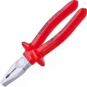 Image of Knipex 03 07 160 Combination Pliers VDE Dipped Handles 160mm