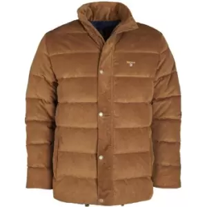 Image of Barbour Crested Cord Baffle Quilted Jacket - Brown