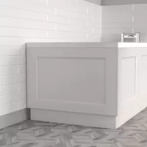 Image of 800mm Ivory White Wooden Bath End Panel - Ashbourne