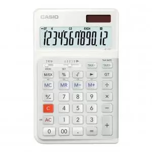 image of Casio JE-12E-WE 12 Digit Compact Ergonomic Desk Calculator