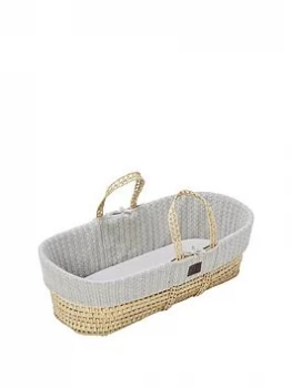 image of The Little Green Sheep Organic Knit Moses Basket Set - Grey