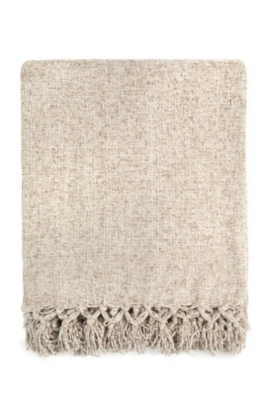 Image of Emma Barclay Darcy Tassel Blanket/throw For Sofa Chair Bed Dove Grey 130X150Cm