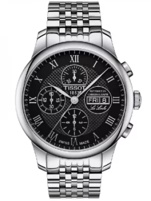 Tissot Mens Le Locle Stainless Steel Bracelet Black Chronograph Rn...