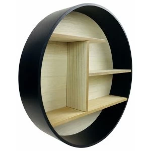 image of Black Round Shelf Unit 45cm