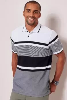 Image of Short Sleeve Multi Stripe Polo Shirt