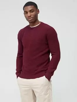 Image of Superdry Vintage Textured Crew Neck Jumper - Red, Size XL, Men