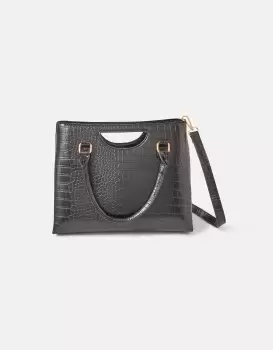 Image of Accessorize Womens Grab Handle Handheld Bag Black