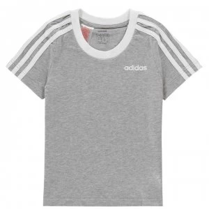 Image of adidas Girls 3S Tee - Grey/White