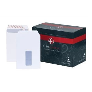 Image of Plus Fabric C5 Pocket Envelopes 120gm2 Peel and Seal Window White Pack of 500