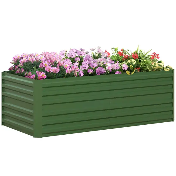 image of Outsunny Galvanised Steel Outdoor Raised Bed - Green