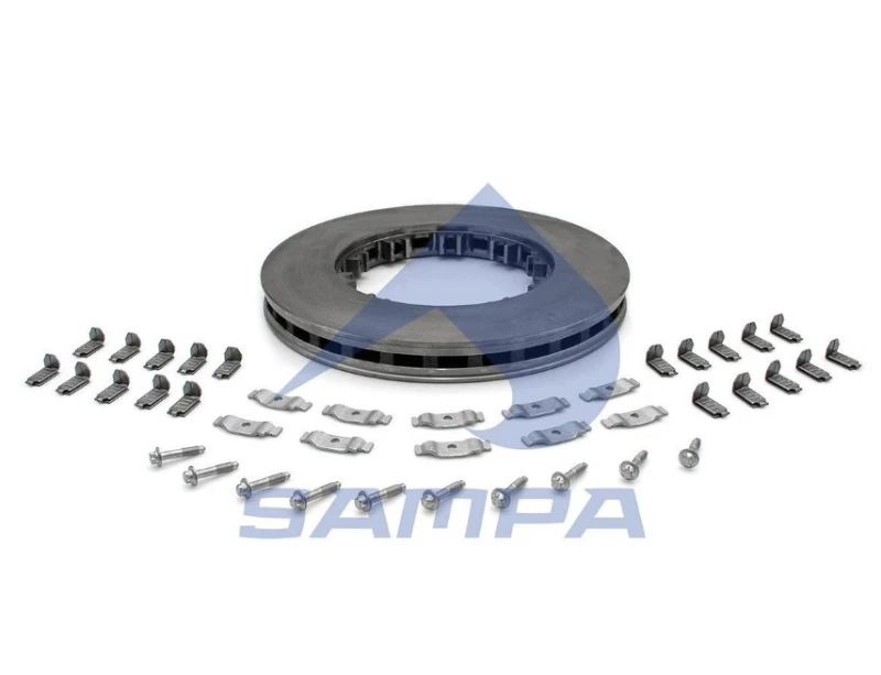 Image of SAMPA 050.390/1 Brake disc Rear Axle, internally vented, with fastening/mounting material Brake Disc (82)