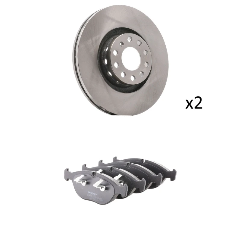 Image of RIDEX 3405B2877 Brake disc and pads set Front Axle, Brake Disc Type: Vented Brake Set,disc brakes (3405)