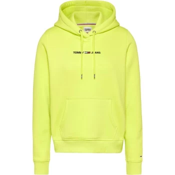 image of Tommy Jeans Linear Logo Hoodie - Neo Lime