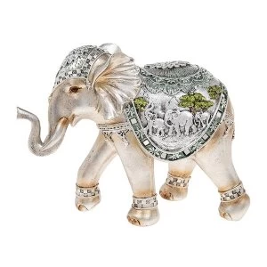 image of Silver Scene Elephant XLarge Ornament