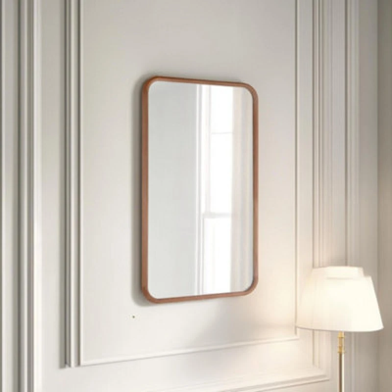 Image of Yearn Curved Solid Oak Wall Mirror Natural