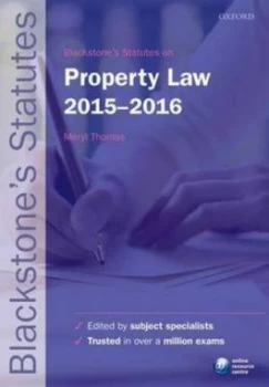 Image of Blackstones Statutes on Property Law 2015-2016 by Meryl Thomas Paperback