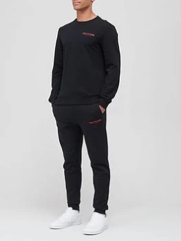 Image of TRUE RELIGION Arch Logo Sweatshirt - Black, Onyx Black, Size S, Men