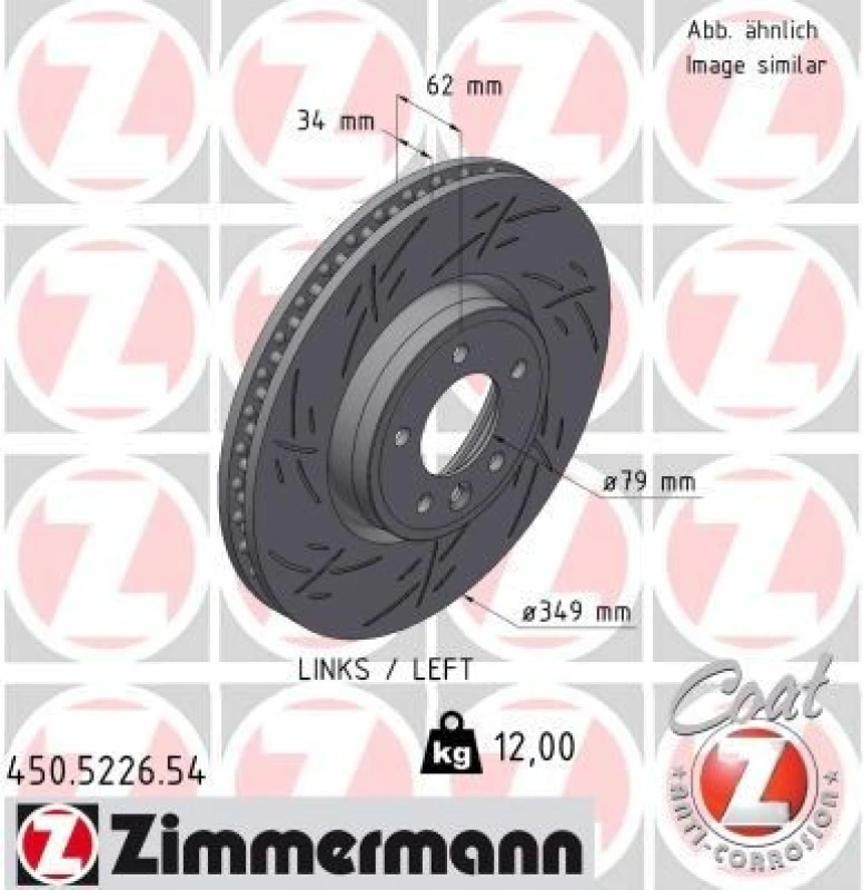 Image of ZIMMERMANN Brake disc ZIMMERMANN 450.5226.54