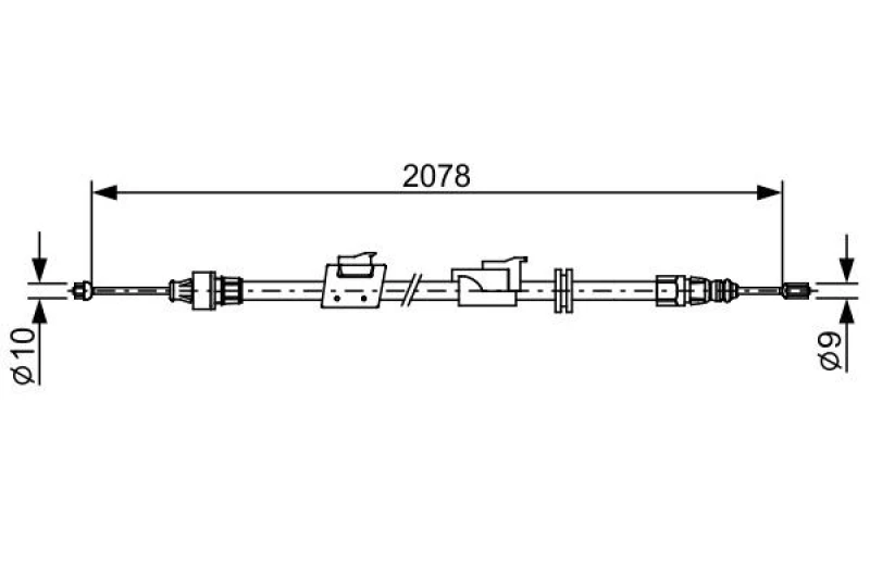 Image of Bosch 1 987 482 706 Brake Cable 2078mm Cable,parking brake (124)