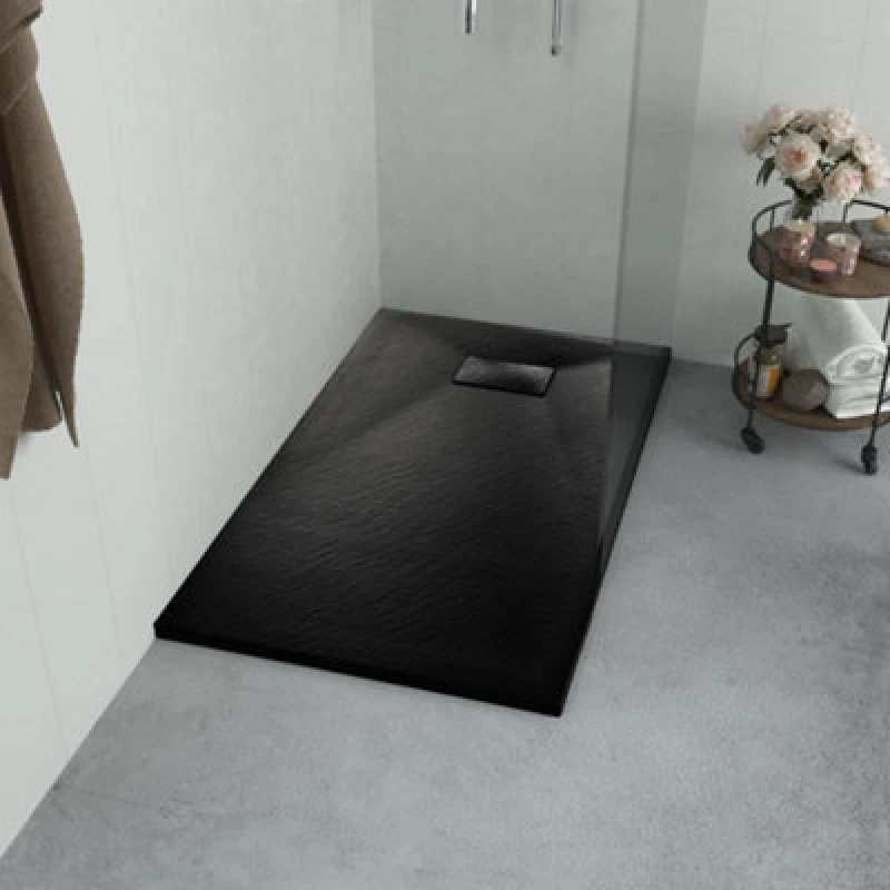 Image of Vidaxl Shower Base Tray Smc Black 120X70 Cm