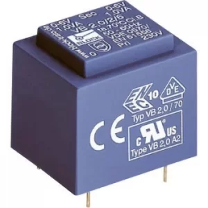 image of Block VB 0,35/2/9 PCB mount transformer 1 x 230 V 2 x 9 V AC 0.35 VA 39 mA