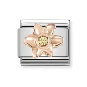 image of Nomination Classic Rose Gold Daffodil Charm