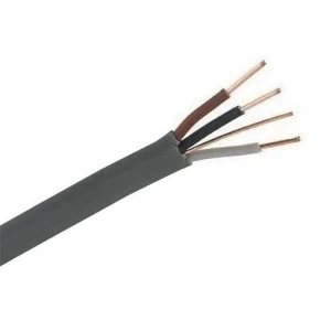 Image of Zexum Grey 1.5mm 16A Brown Black Grey Three Core and Earth 6243Y Flat PVC/PVC Harmonised Lighting Power Cable - 1 Meter