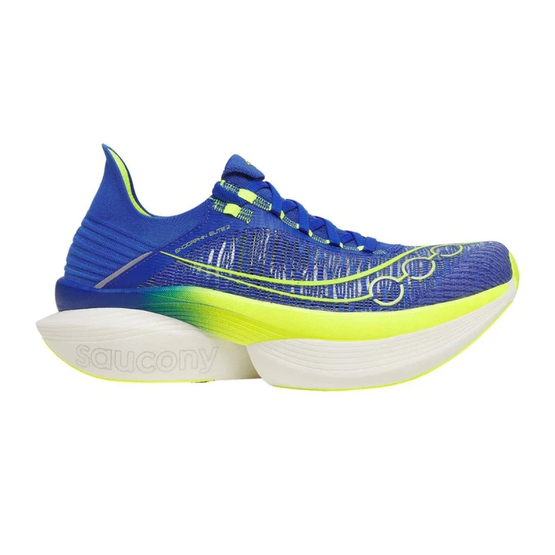 Image of Saucony Endorphin Elite 2 Blue Yellow AW25 Unisex Shoes, Size 42,5 - EUR