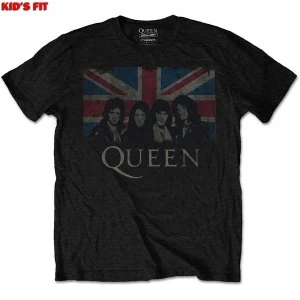 Image of Queen - Vintage Union Jack Kids 3 - 4 Years T-Shirt - Black