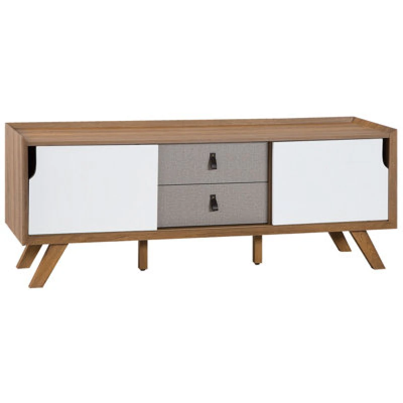 Image of Beliani TV Stand Acton Brown/ White