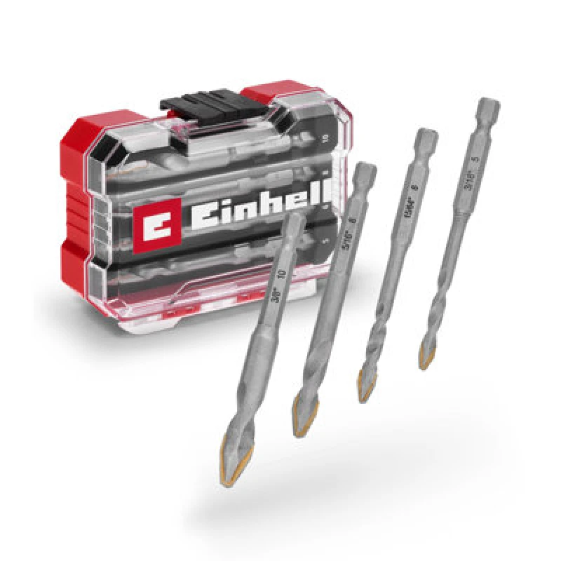 Image of Einhell 4 Piece Ceramic Tile Drill Bit Set in XS Case 49051404