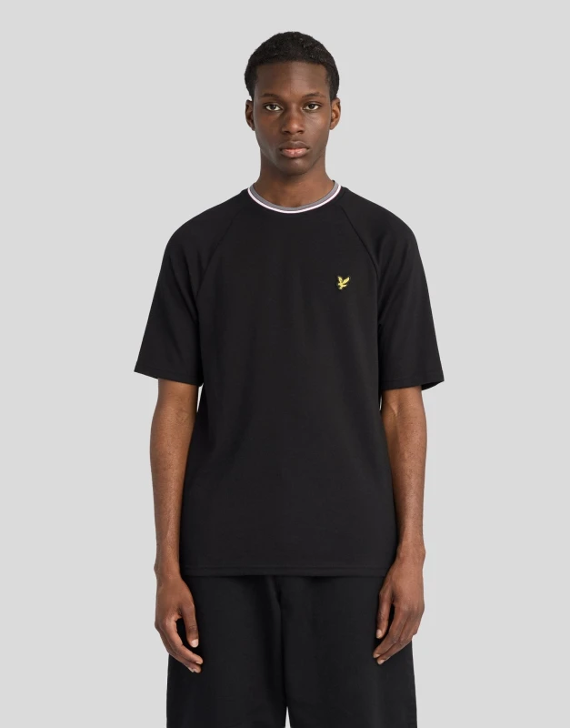 Image of Lyle & Scott Mens Tipped Track T-Shirt Jet Black