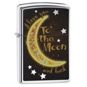 Image of Zippo Golden Moon High Polish Chrome Regular Lighter