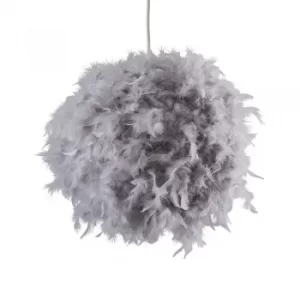 image of Uriel Feather Pendant Shade in Grey