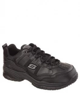 Image of Skechers Work Relaxed Fit Lace Up Shoe - Black, Size 9, Men