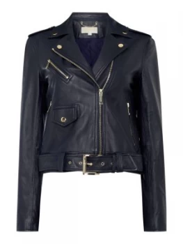 Image of Michael Kors Classic leather jacket Blue
