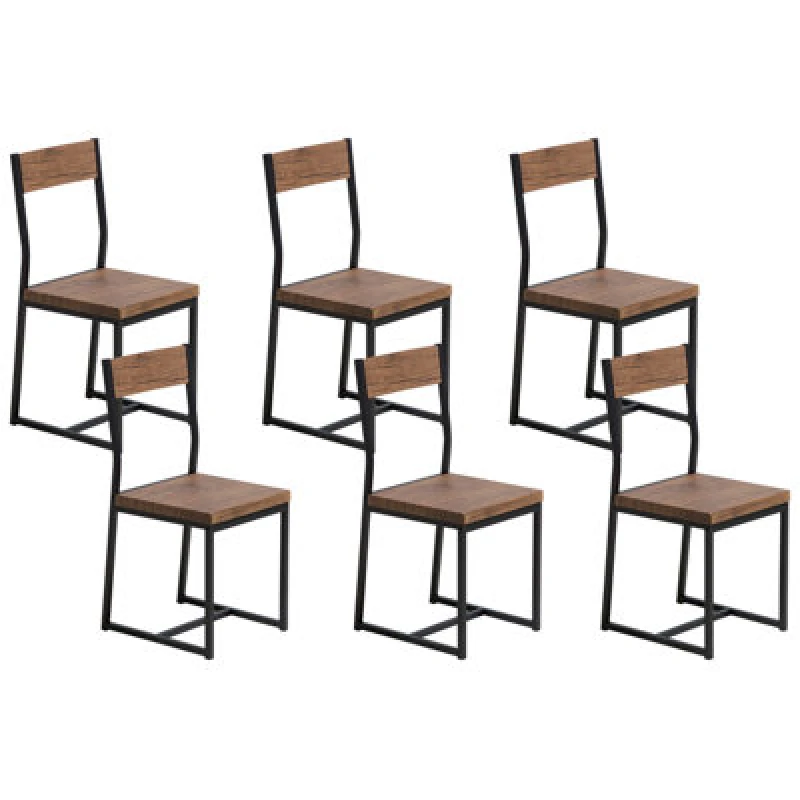 Image of Beliani Set Of 6 Dining Chairs Laredo Brown/ Black