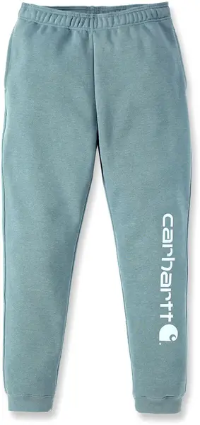 Image of Carhartt Midweight Tapered Graphic Sweatpant, green-blue, Size S