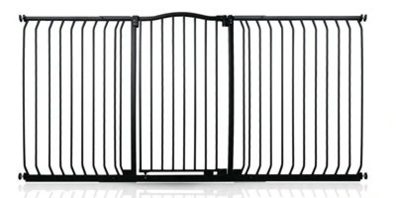 Image of Safetots Extra Tall Curved Top Safety Gate, 188Cm - 197Cm, Matt Black, Extra Tall 100Cm In Height, Pressure Fit Stair Gate