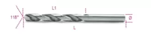 Image of Beta Tools 412 HSS Entirely Ground Glossy Finish Twist Drill 0.5mm 004120030