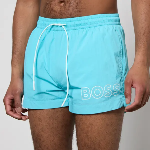 Image of BOSS Swimwear Mooneye Shell Swimming Trunks - M Blue Swimwear and Beachwear male 50469280-442 M