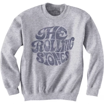Image of Rolling Stones - The - Vintage 70s Logo Unisex Large Sweatshirt - Grey