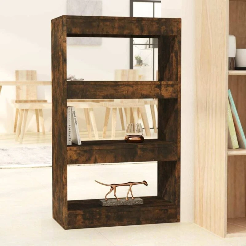 Image of VIDAXL Book Cabinet/Room Divider Smoked Oak 60x30x103cm Engineered Wood Vidaxl 8720286844335