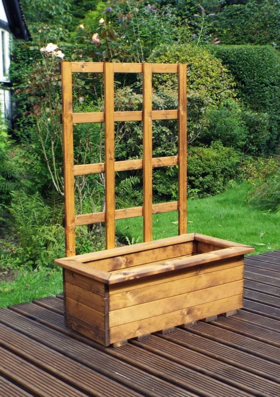 Image of Charles Taylor Trading Large Wooden Kensington Planter Brown