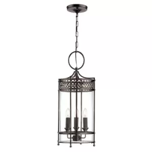 Image of 3 Bulb Ceiling Pendant Light Fitting Dark Bronze LED E14 60W Bulb