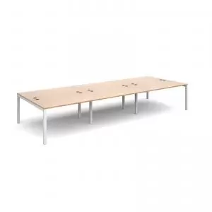 Image of Connex triple back to back desks 4200mm x 1600mm - white frame and