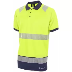 Beeswift - HIVIS TWO TONE POLO SHIRT S/S SAT YELL/NVY XXL - Saturn Yellow / Navy - Saturn Yellow / Navy