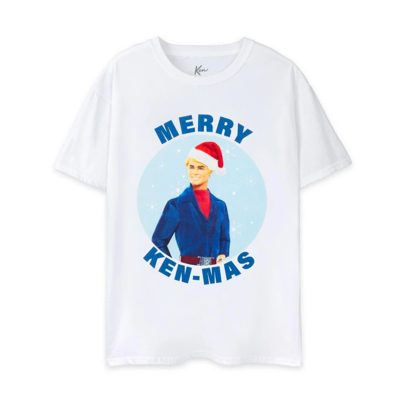Image of Barbie Men Short Sleeved T-Shirt in White Size: Small White S Male 5063203008537